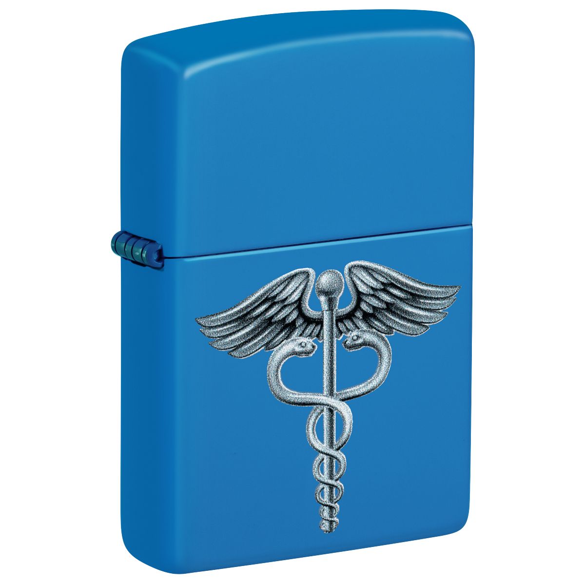 Zippo Lighter: Caduceus Symbol - Sky Blue Matte 46671