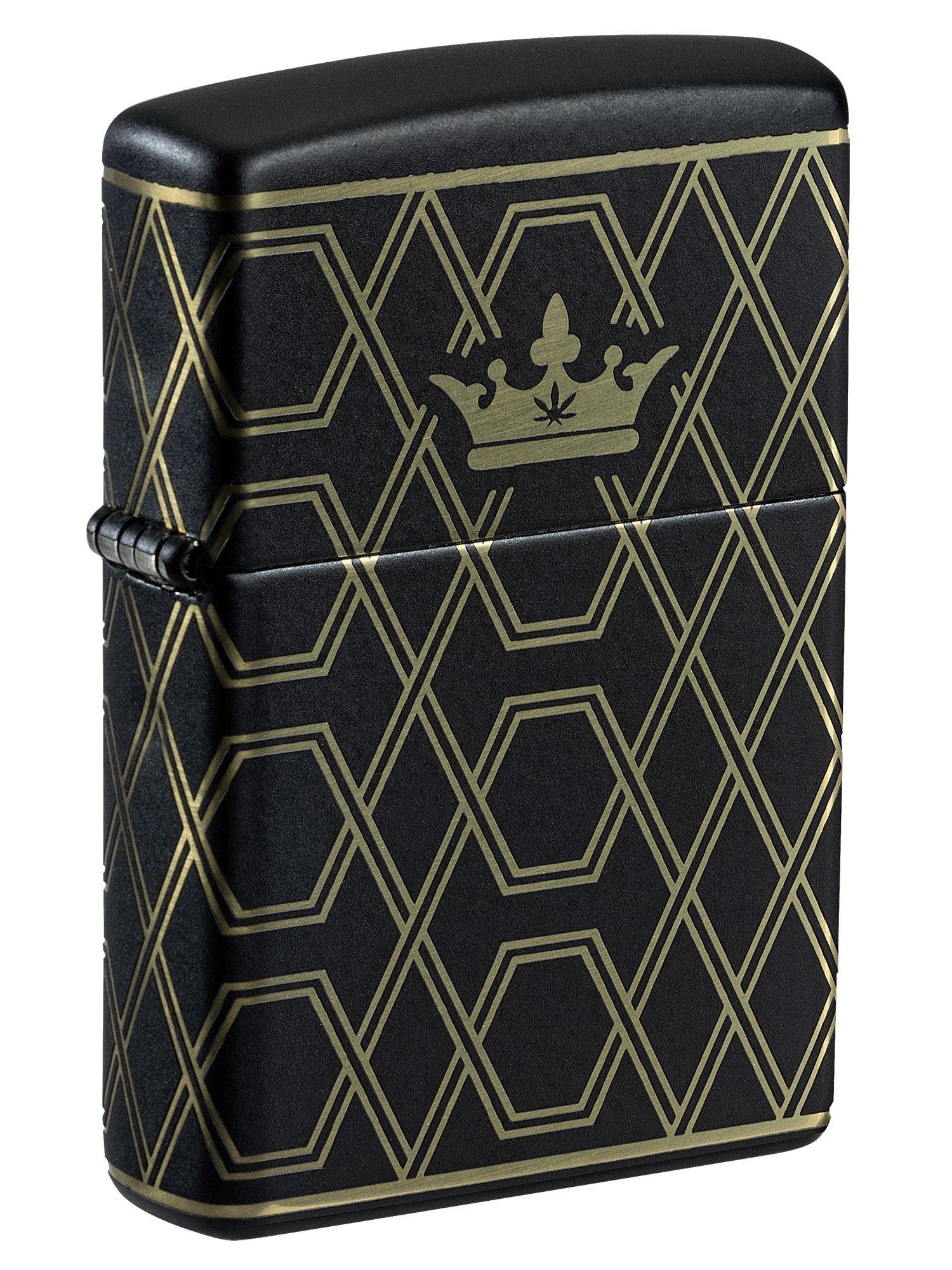 Zippo Lighter: Queen of Bud, Laser 360 - Black Matte 46684