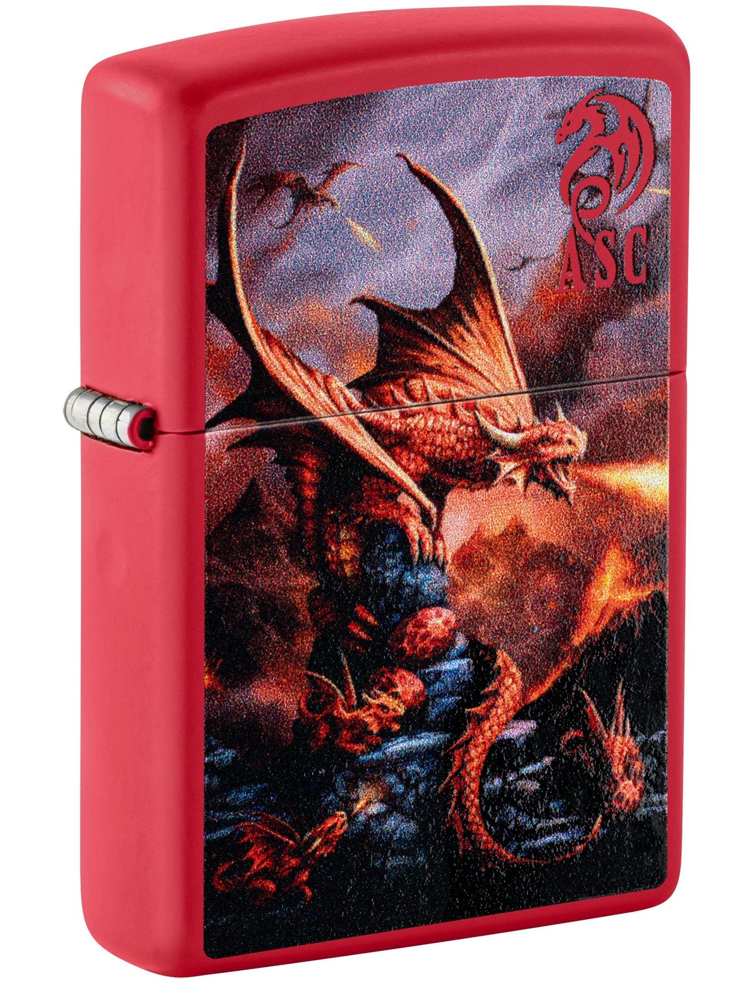 Zippo Lighter: Fire Dragon by Anne Stokes - Red Matte 46690