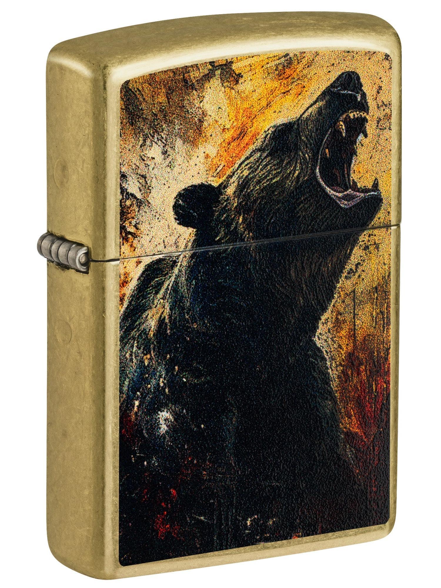 Zippo Lighter: Grizzly Bear Roar - Street Brass 46695