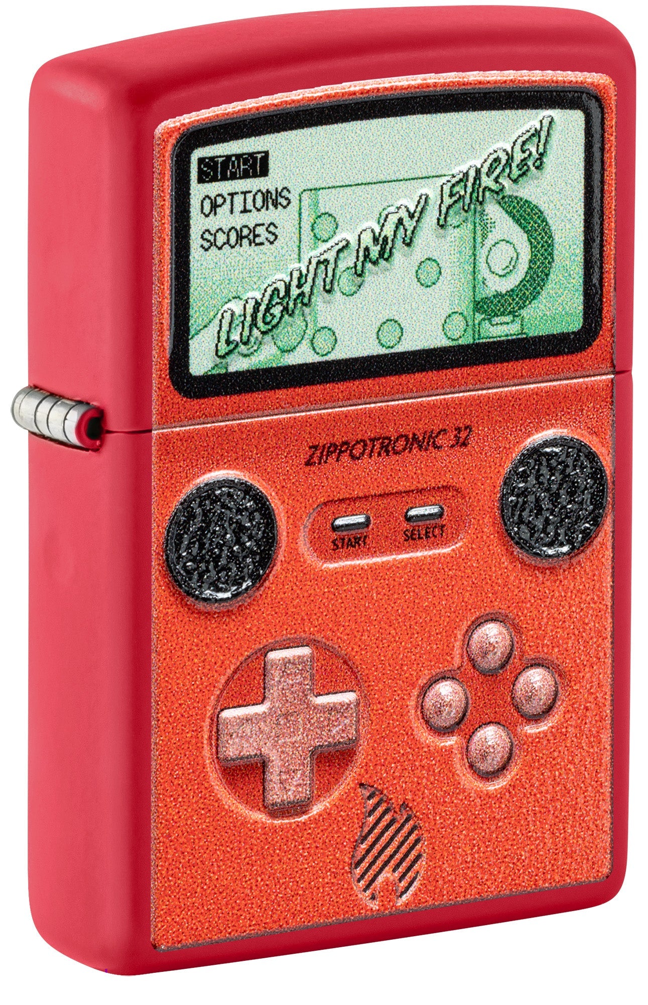 Zippo Lighter: Zippotronic Gaming Device, Texture Print - Red Matte 46700