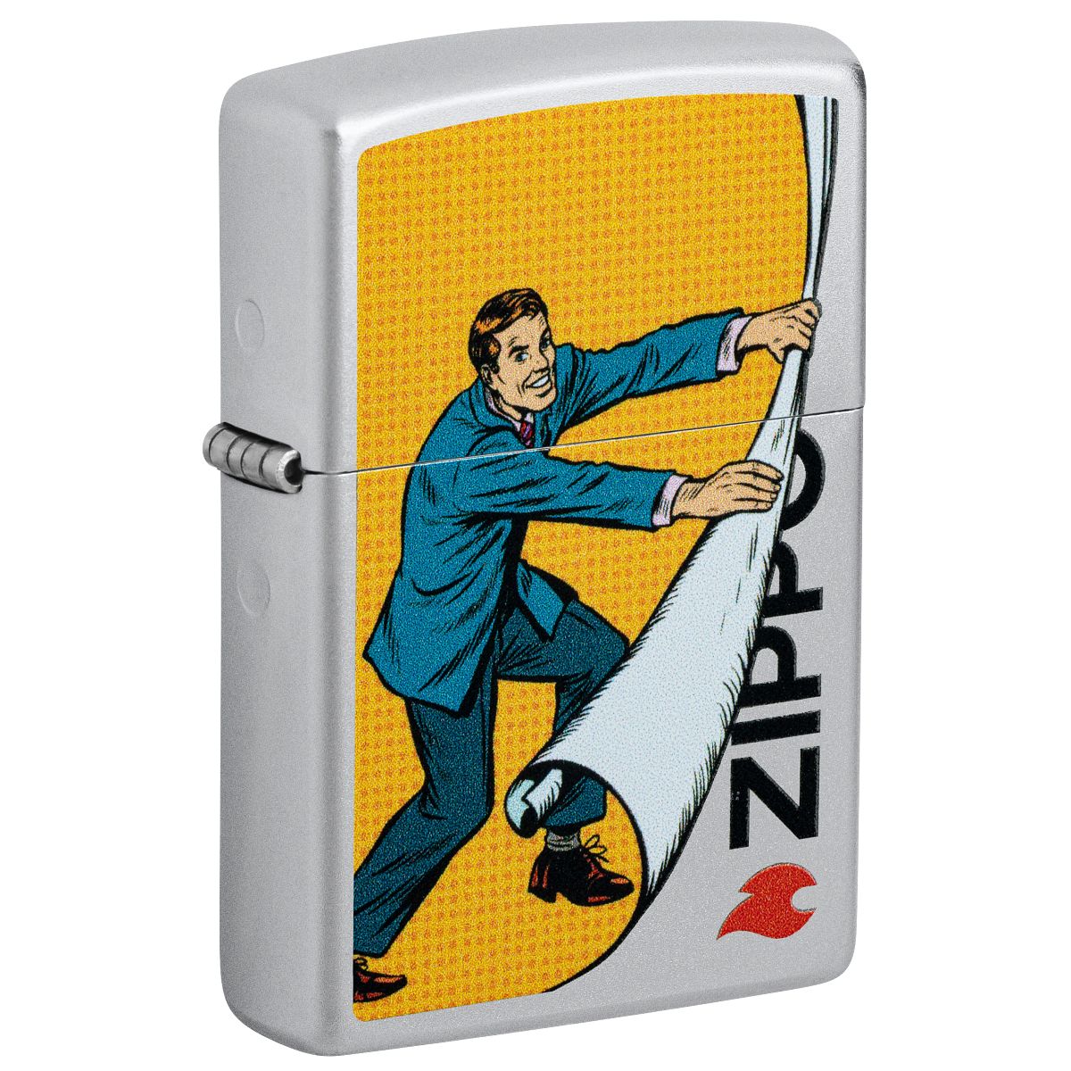 Zippo Lighter: Pop Art, Zippo Reveal - Satin Chrome 46711