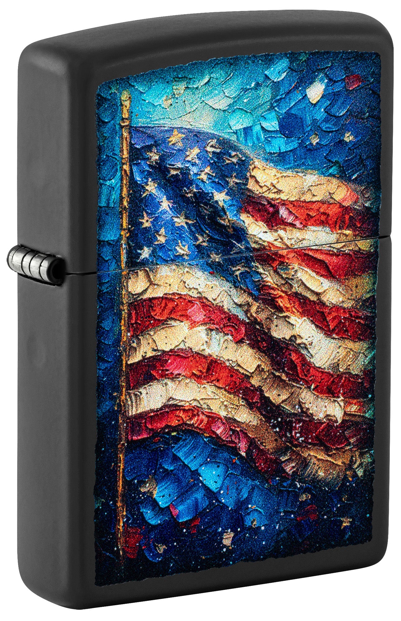 Zippo Lighter: Painted Flag Design - Black Matte 46718
