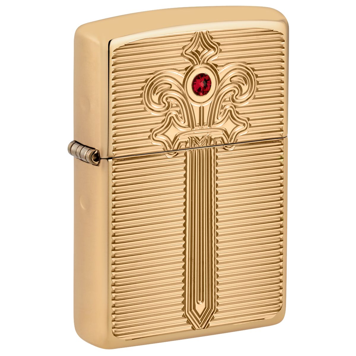Zippo Lighter: Royal Saber Design, Deep Carved - High Polish Brass 46737