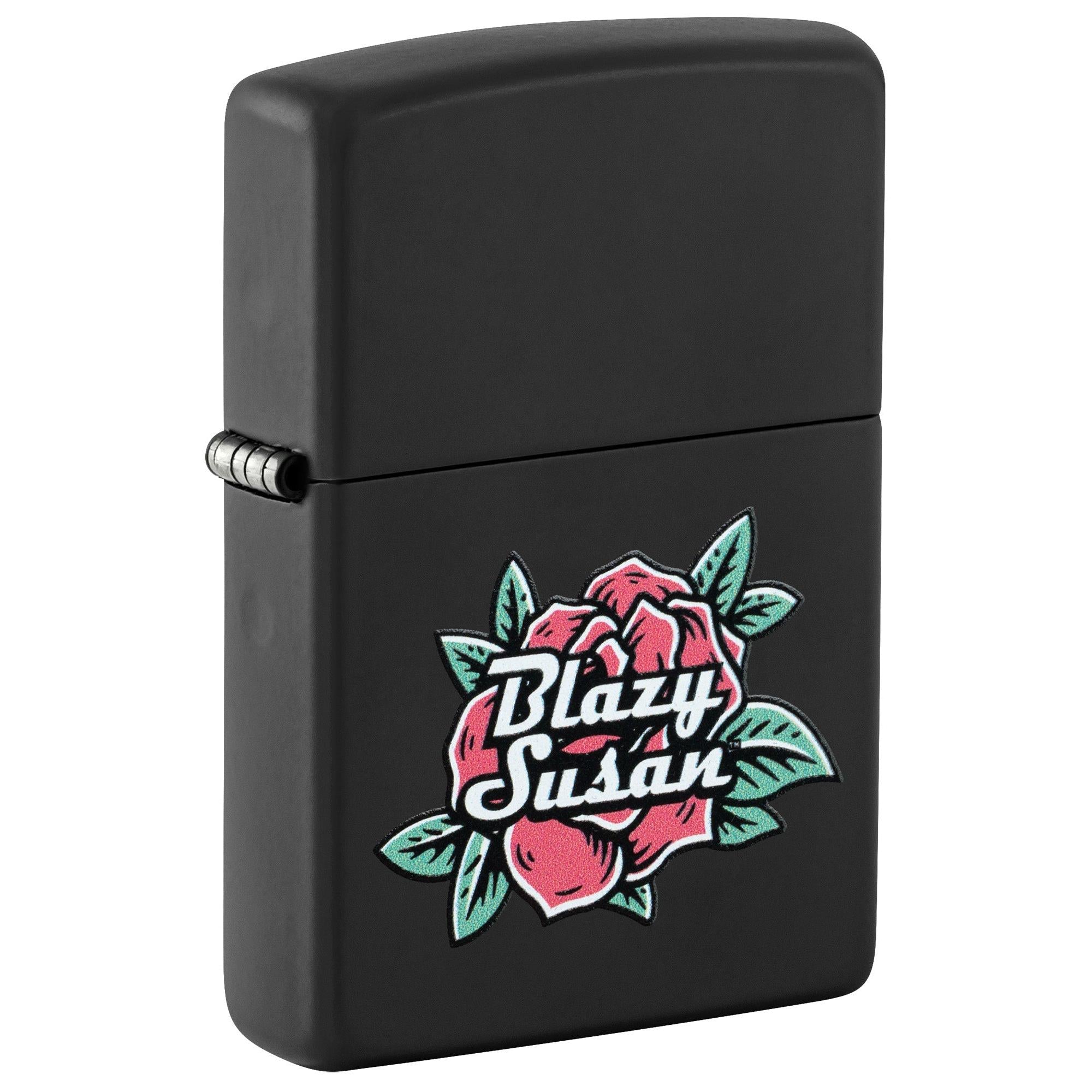 Zippo Lighter: Blazy Susan Logo - Black Matte 46769