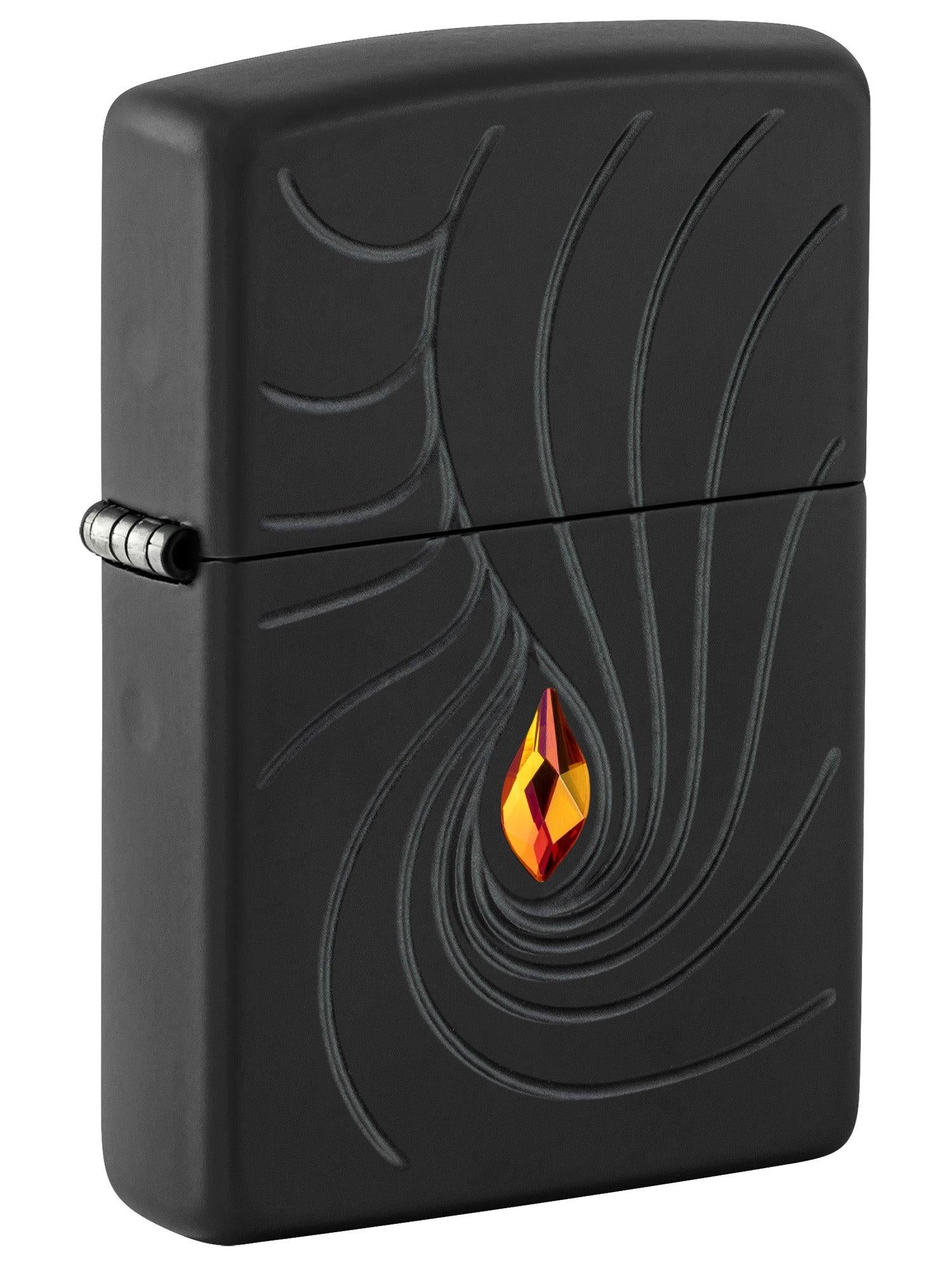 Zippo Lighter: Armor Crystal Waves, Deep Carved - Black Matte 46777