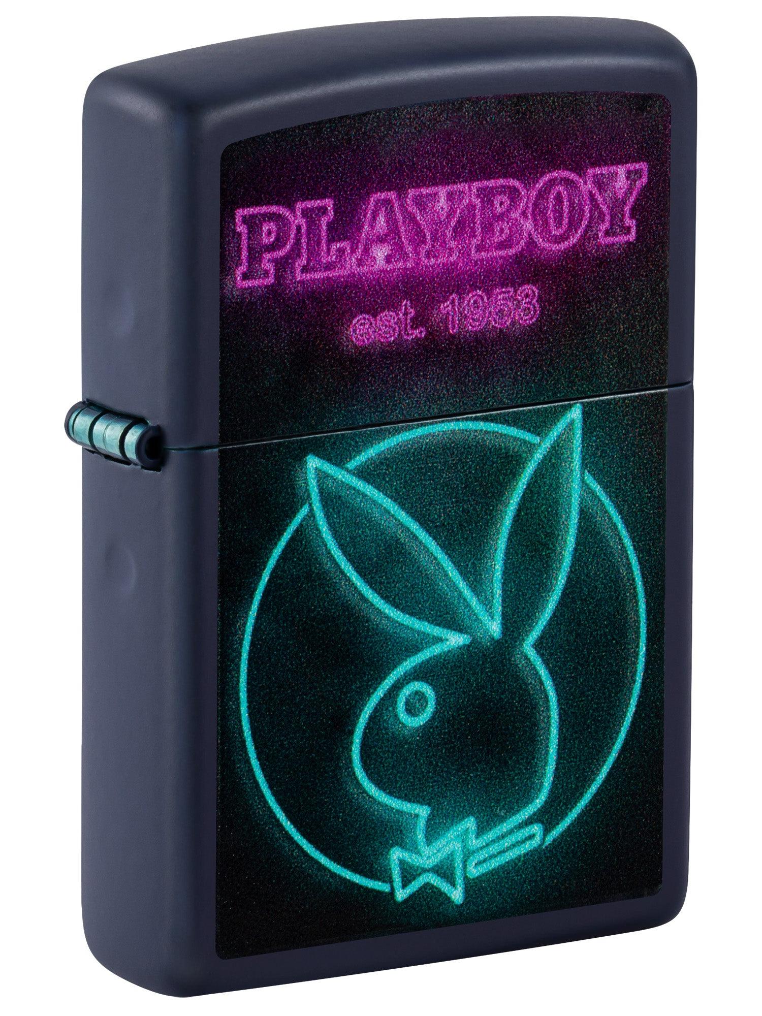 Zippo Lighter: Playboy Neon - Navy Matte 46786