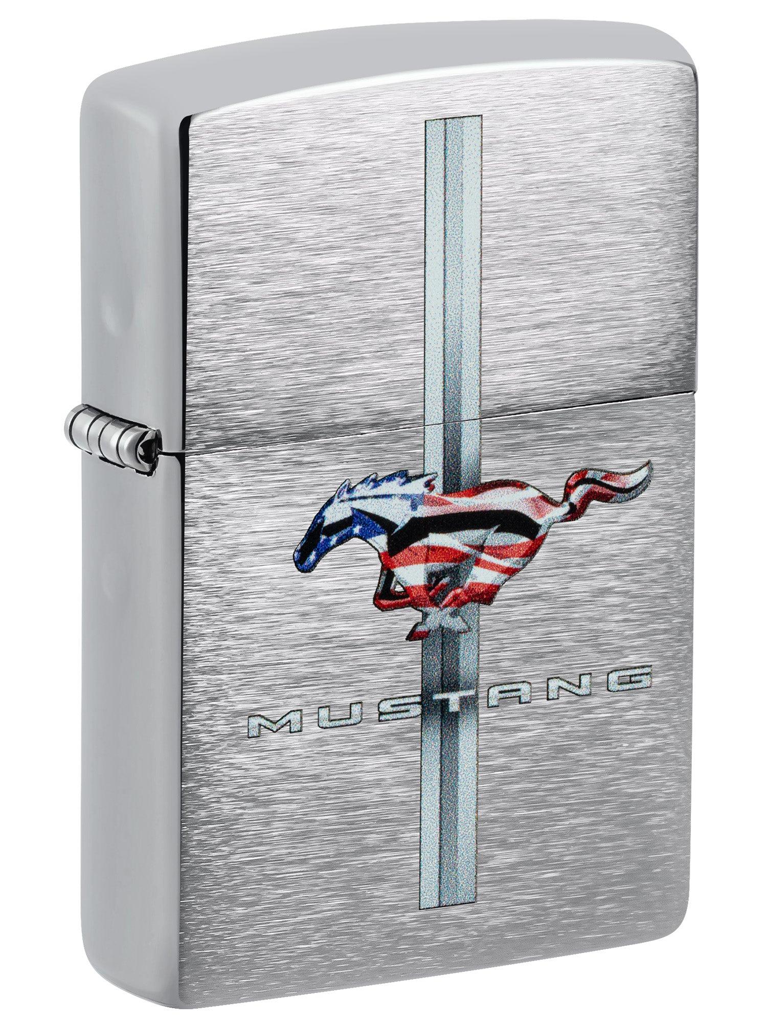 Zippo Lighter: Ford Mustang Design - Brushed Chrome 46791
