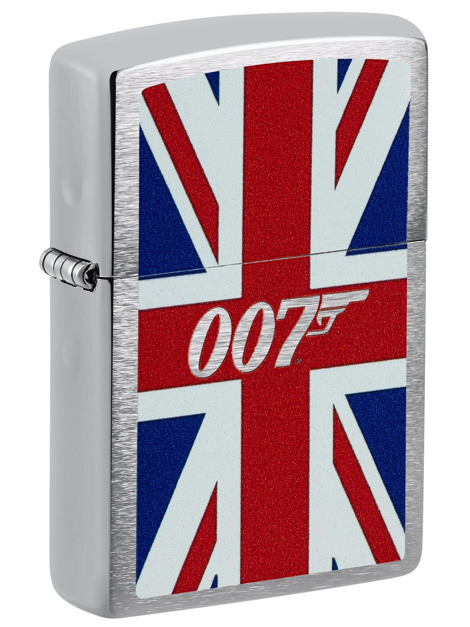 Zippo Lighter: James Bond, Union Jack - Brushed Chrome 46801