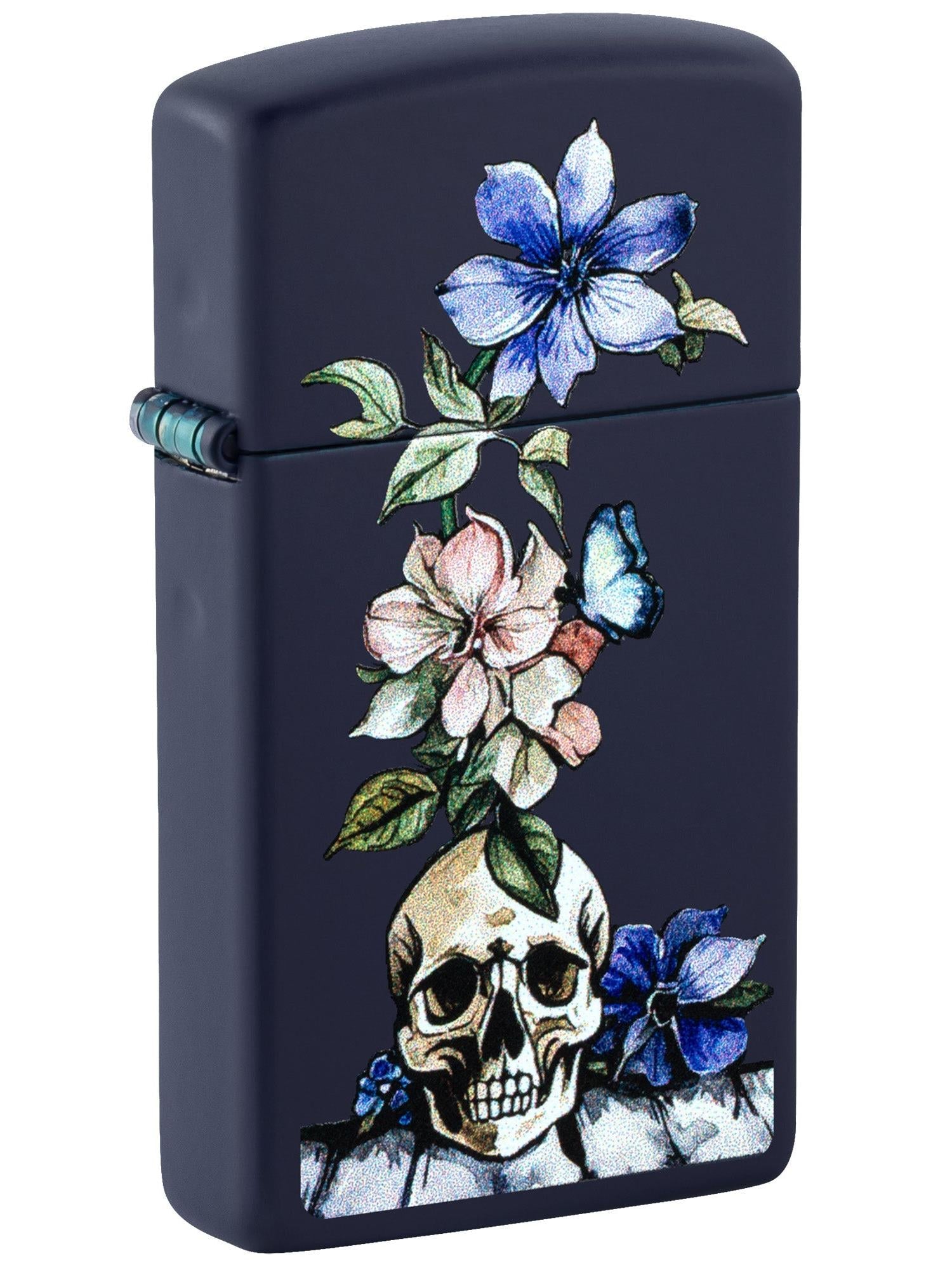 Zippo Lighter: Bone Bouquet - Navy Matte 46813