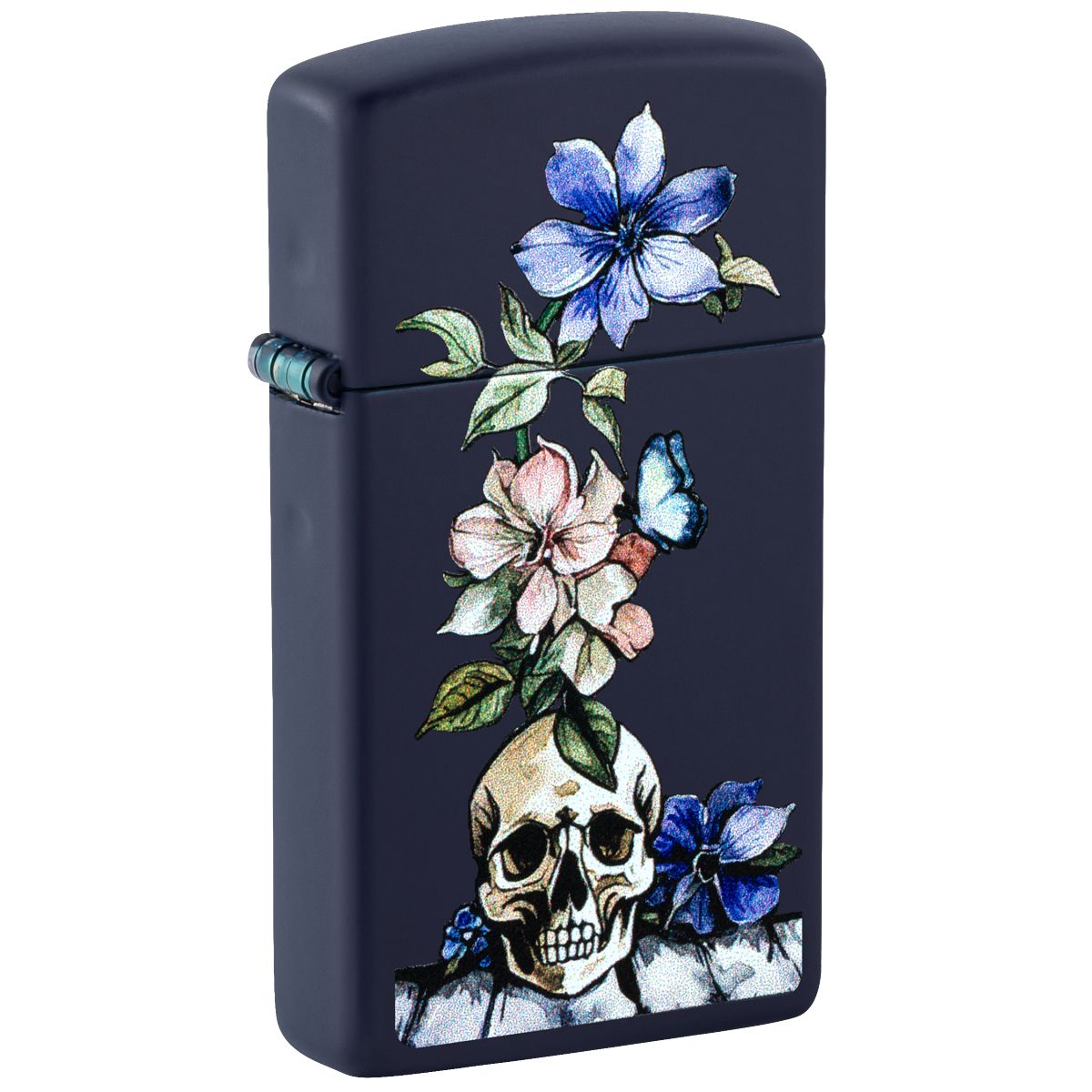 Zippo Lighter: Bone Bouquet - Navy Matte 46813
