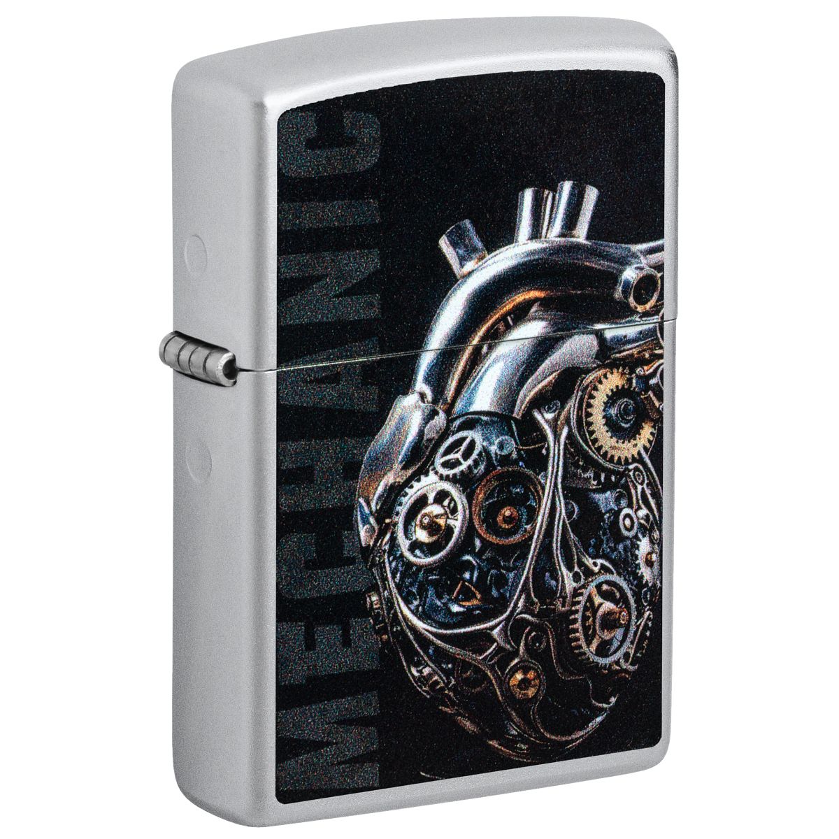 Zippo Lighter: Steampunk Mechanical Heart - Satin Chrome 46829