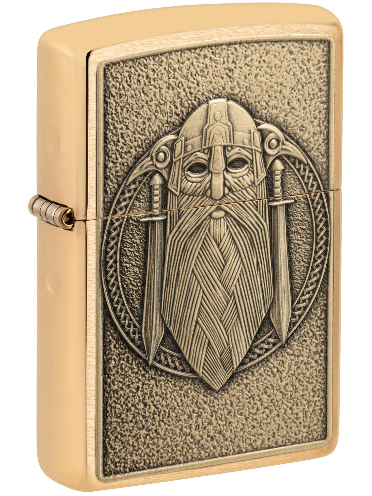 Zippo Lighter: Odin Emblem - Brushed Brass 46856