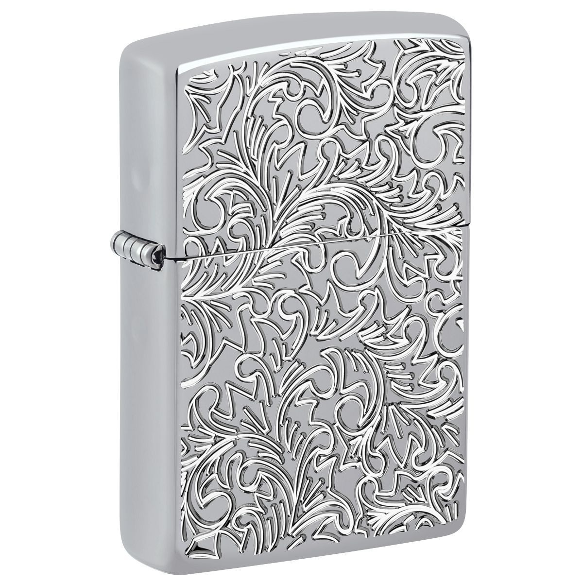 Zippo Lighter: Armor Deep Carved Pattern - High Polish Chrome 46867