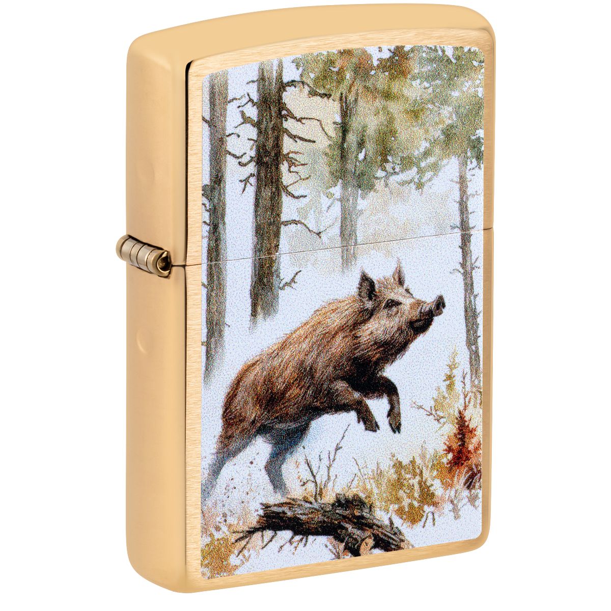 Zippo Lighter: Wild Boar - Brushed Brass 46878
