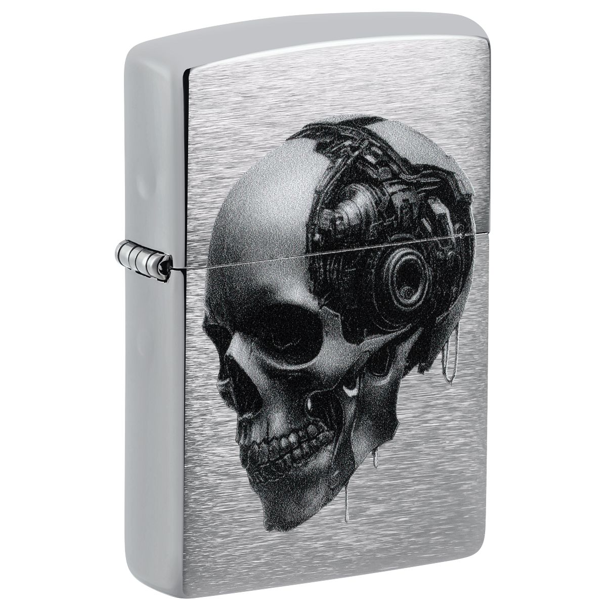 Zippo Lighter: Cyber Skull - Brushed Chrome 46890