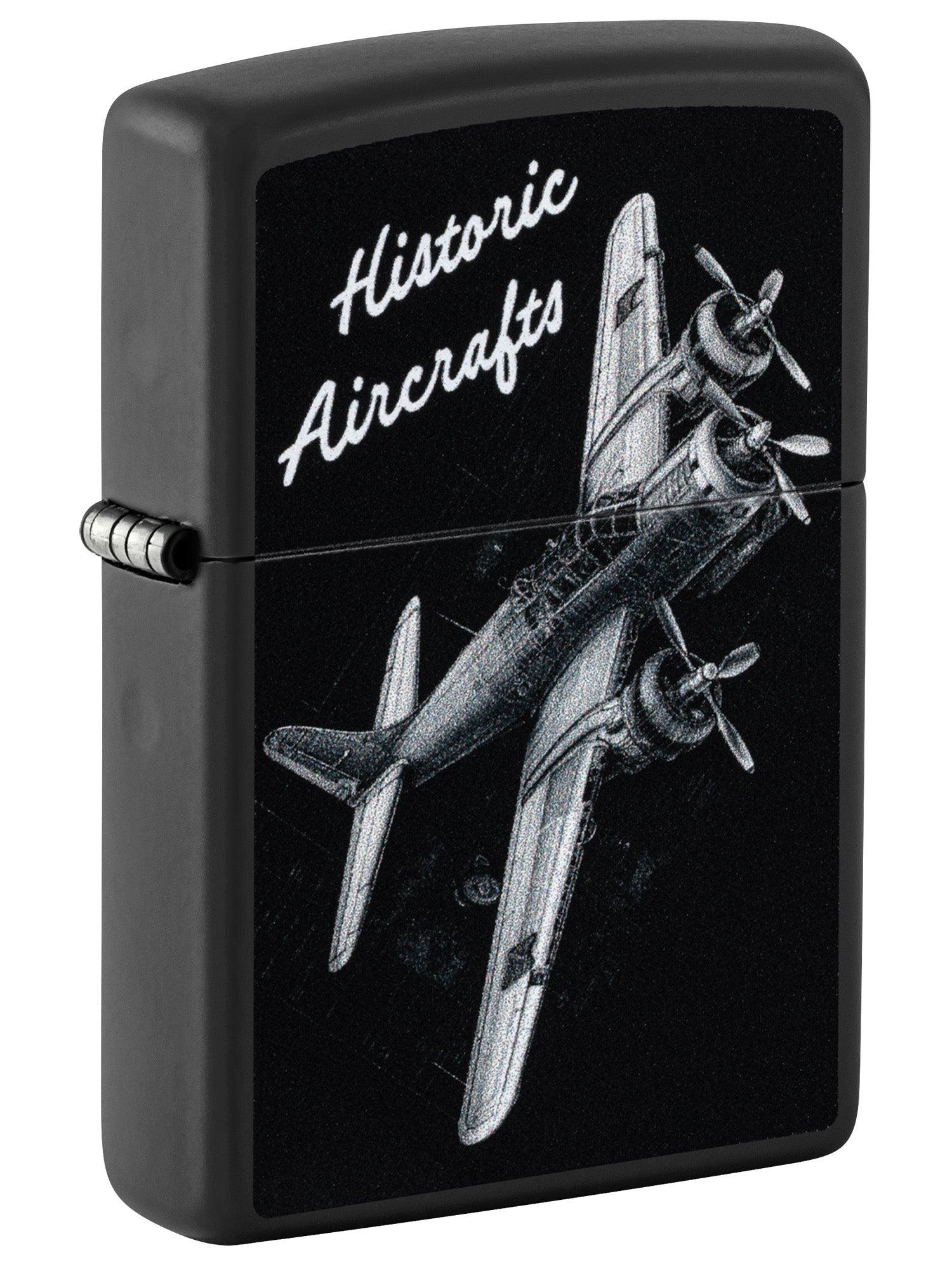 Zippo Lighter: Historic Airplane - Black Matte 46905