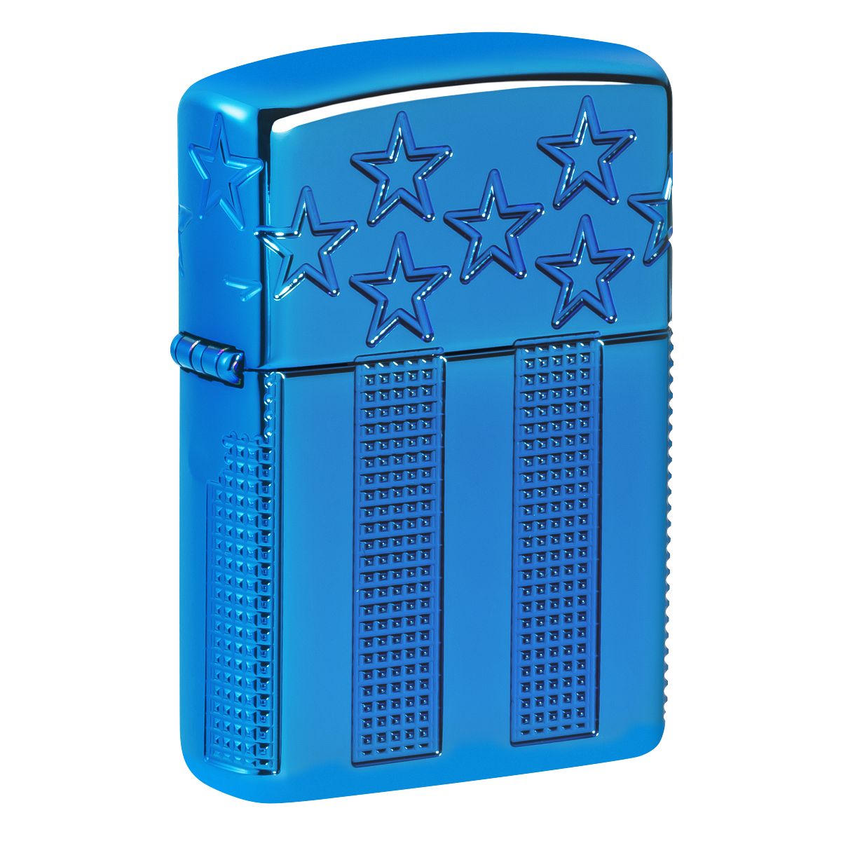 Zippo Lighter: MultiCut American Flag - High Polish Blue 46929