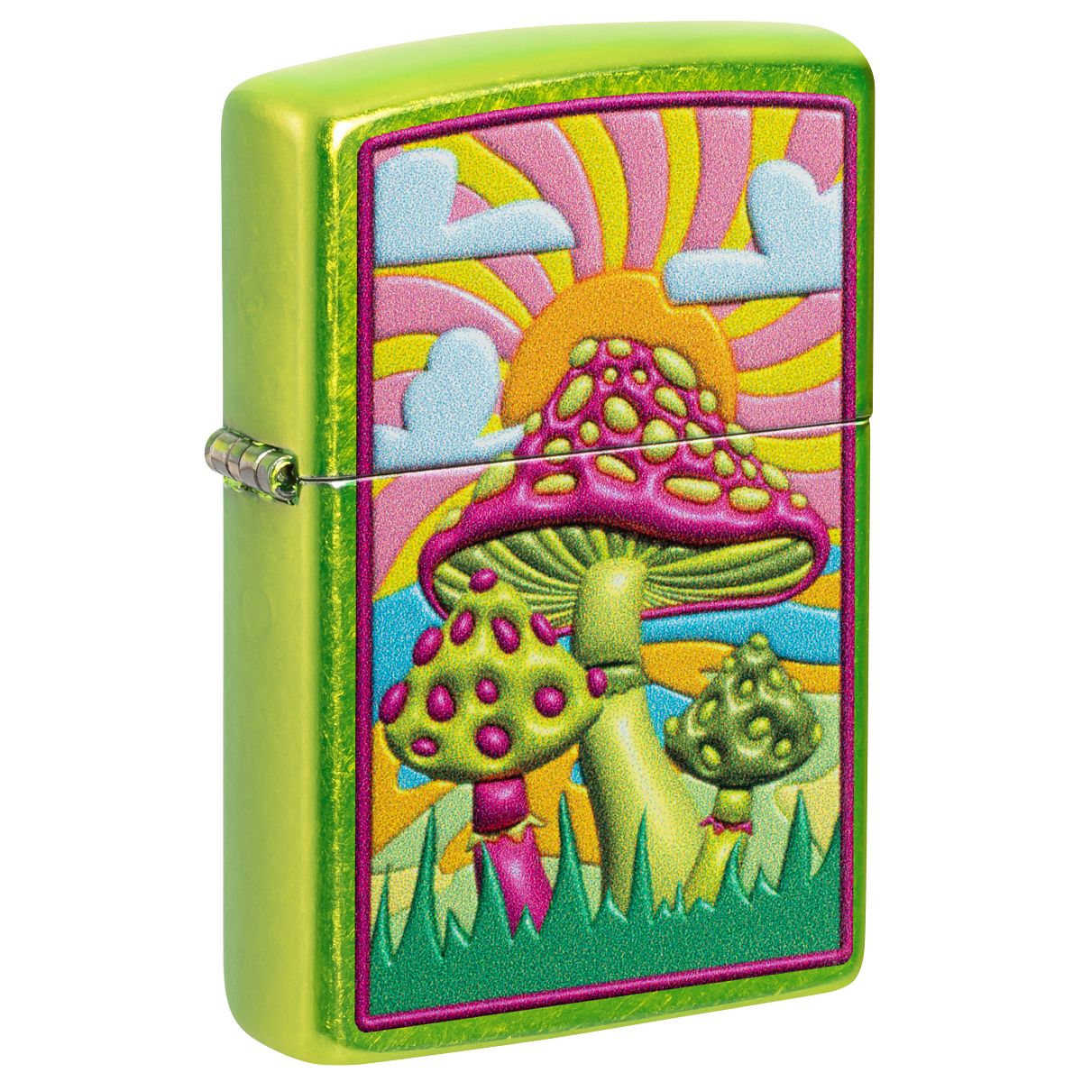 Zippo Lighter: Spotted Mushrooms Design - Lurid 46954