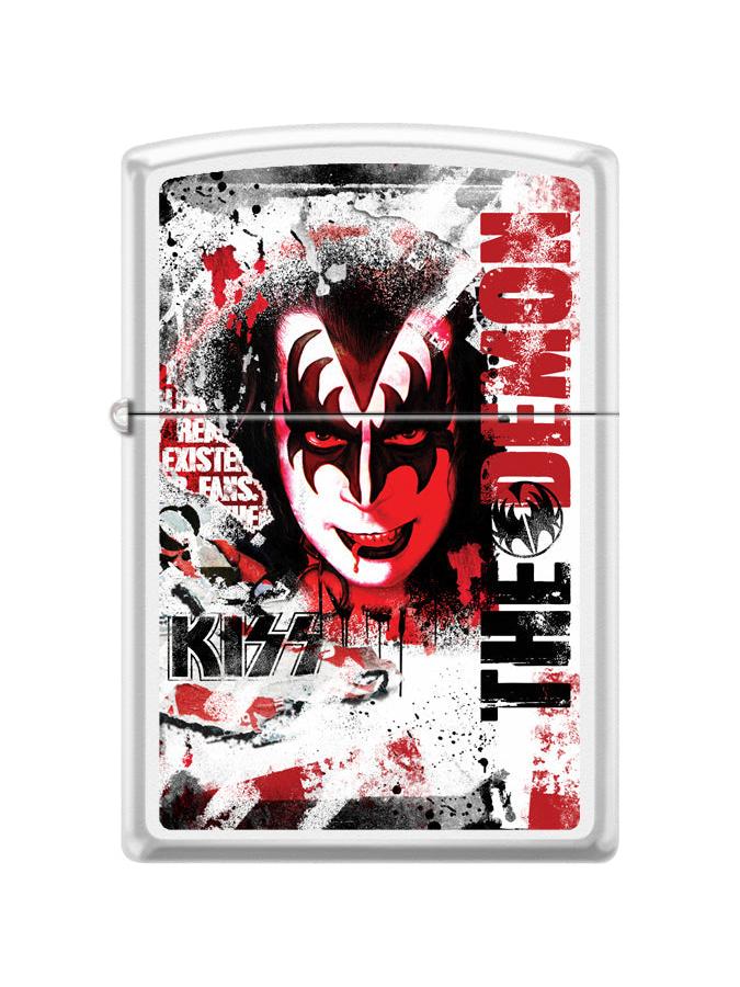 Zippo Lighter: KISS, The Demon - White Matte 46978