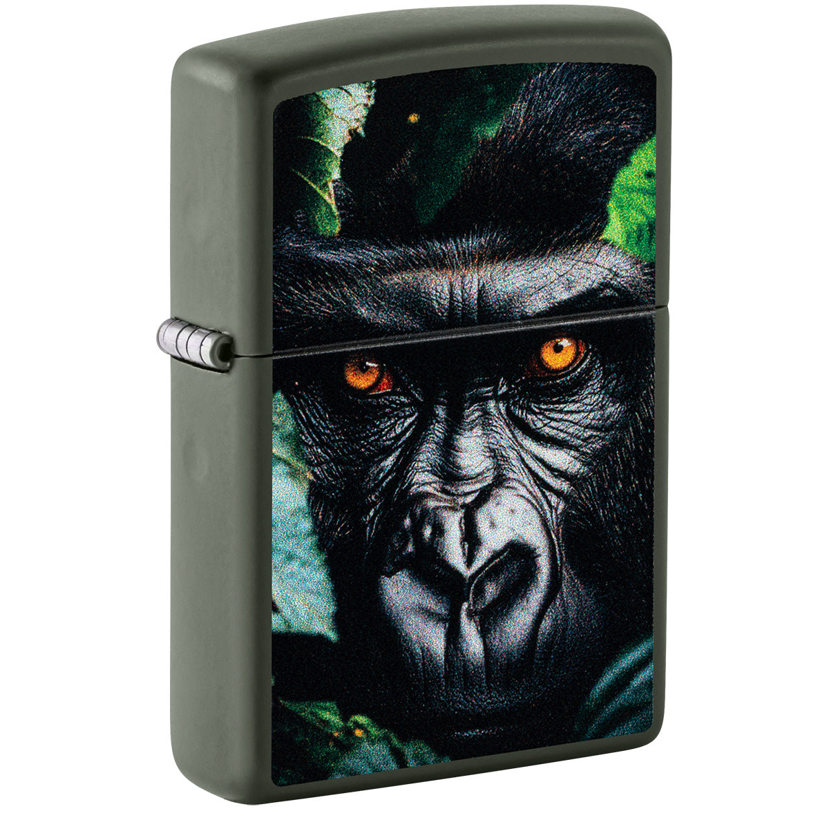 Zippo Lighter: Gorilla Design - Green Matte 47023
