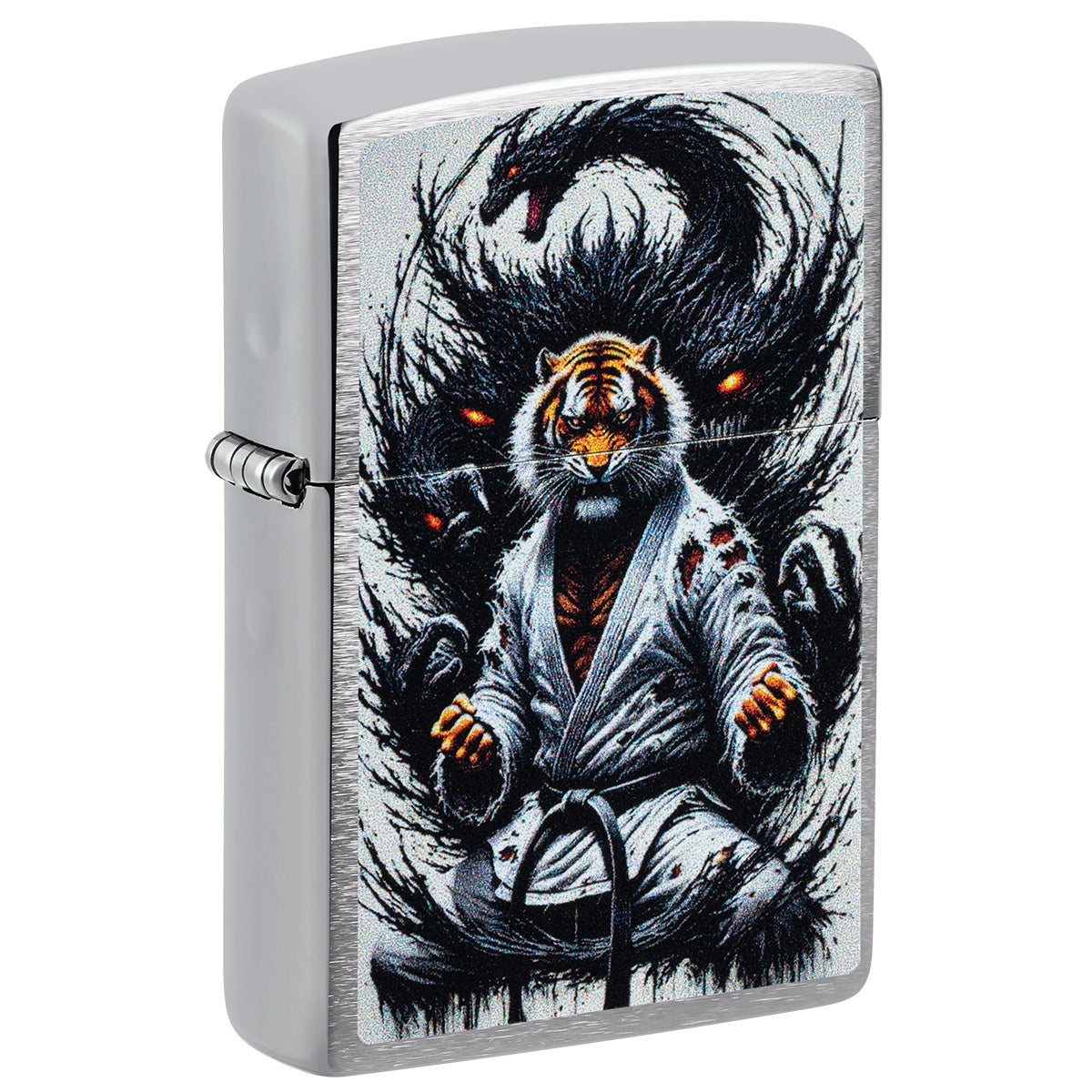 Zippo Lighter: Martial Arts Tiger - Brushed Chrome 47027