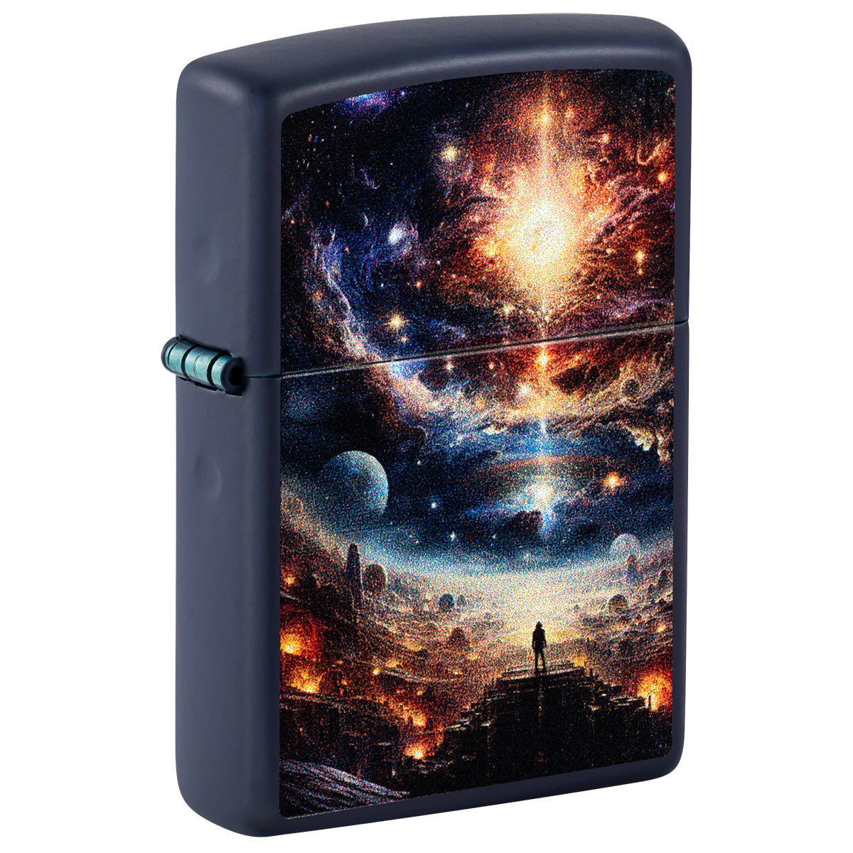 Zippo Lighter: Other Realms Design - Navy Matte 47035
