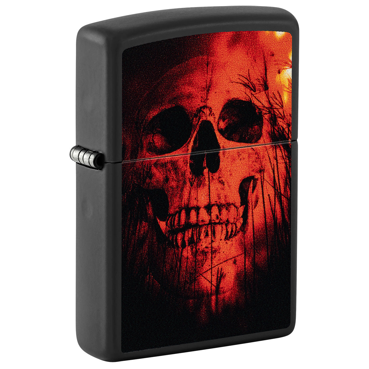 Zippo Lighter: Blurry Skull - Black Matte 47040