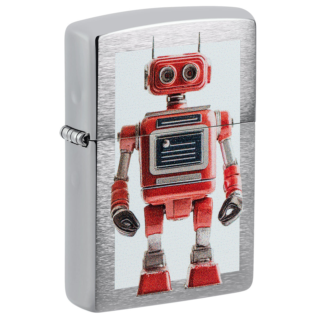 Zippo Lighter: Robot Profile - Brushed Chrome 47057