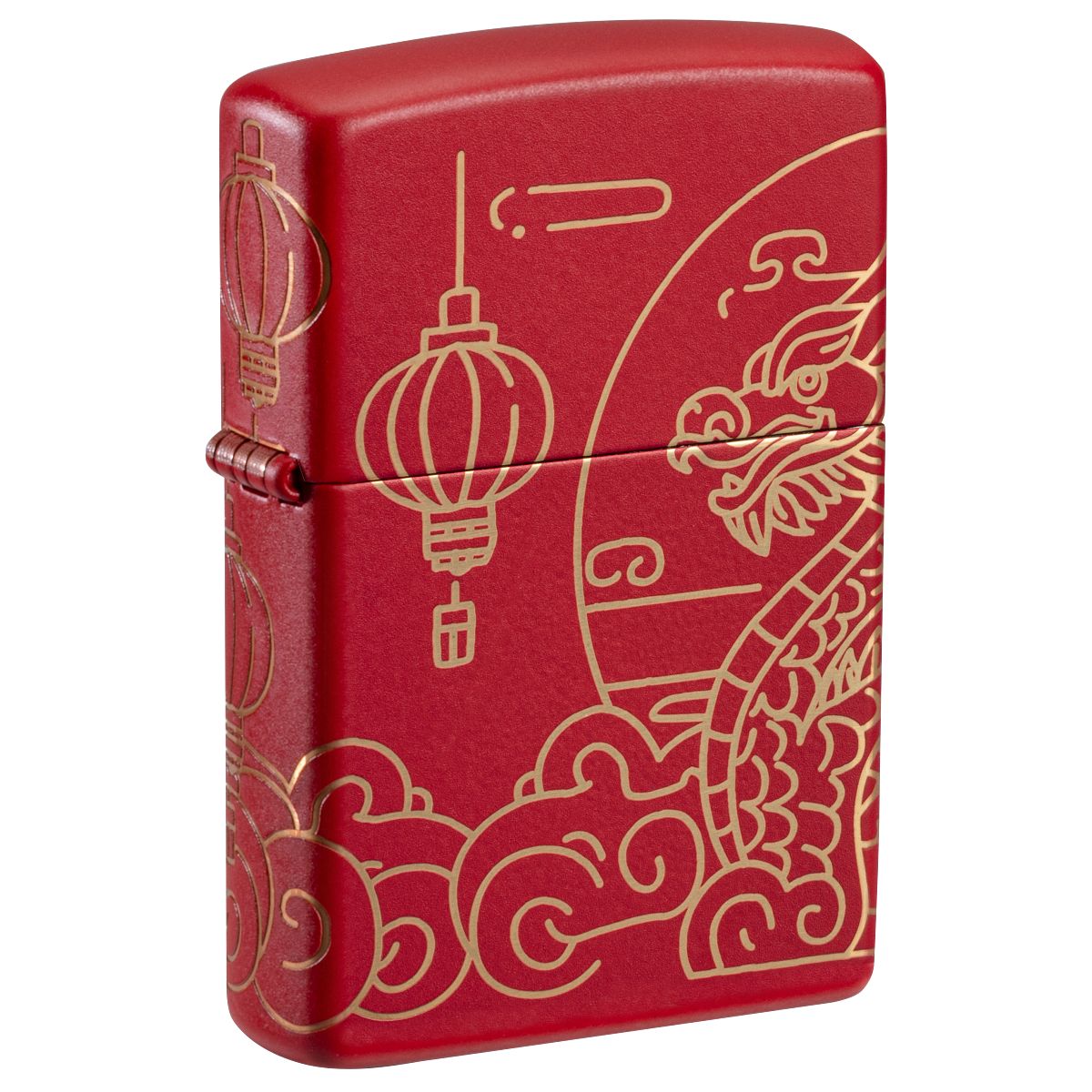 Zippo Lighter: Chinese New Year, Laser 360 - Red Matte 47146