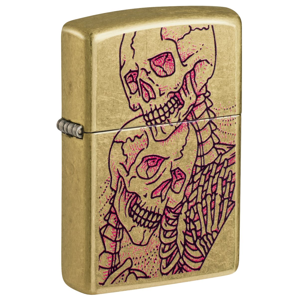 Zippo Lighter: Bony Embrace Design - Street Brass 47149