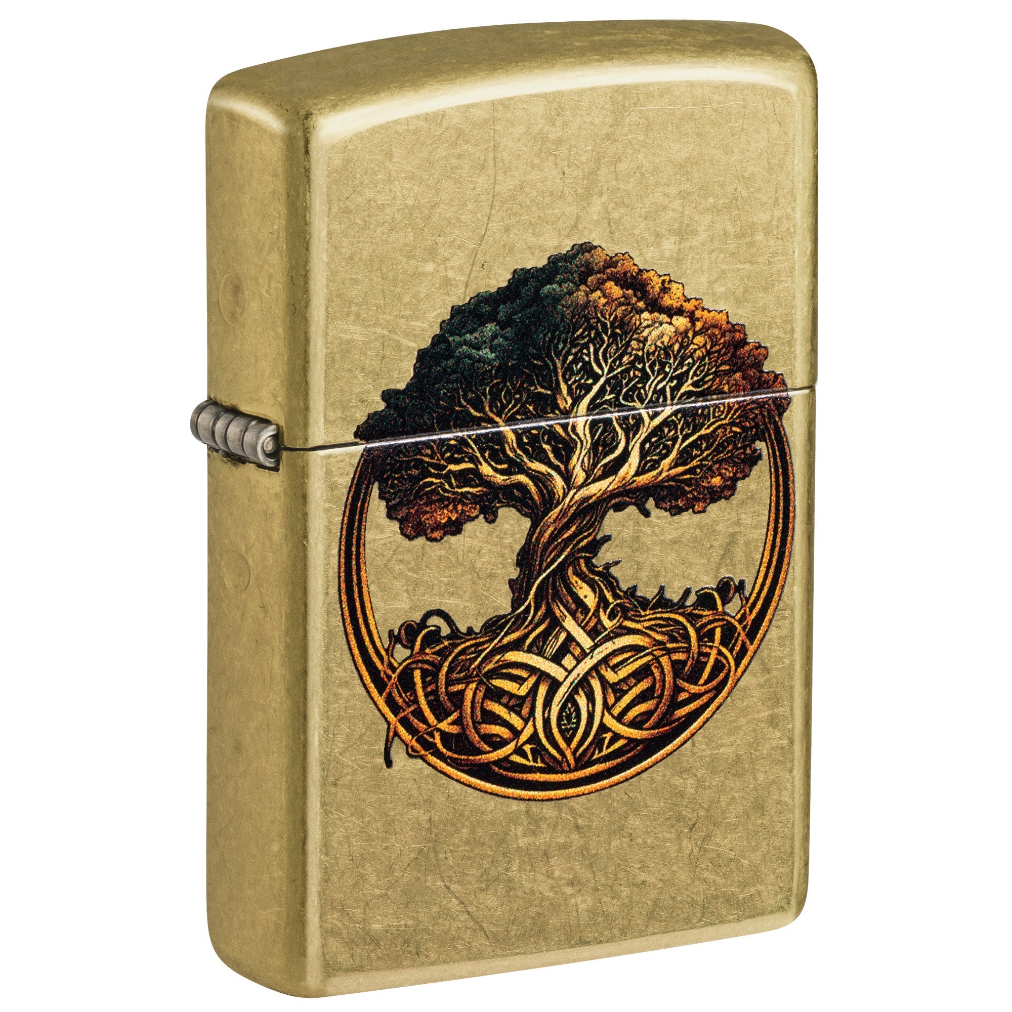 Zippo Lighter: Knotted Tree of Life Design - Street Brass 47176