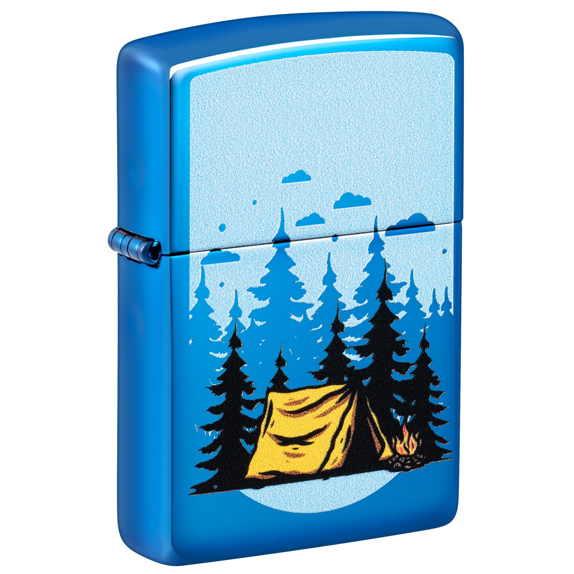 Zippo Lighter: Forest Flicker Design - High Polish Blue 47214