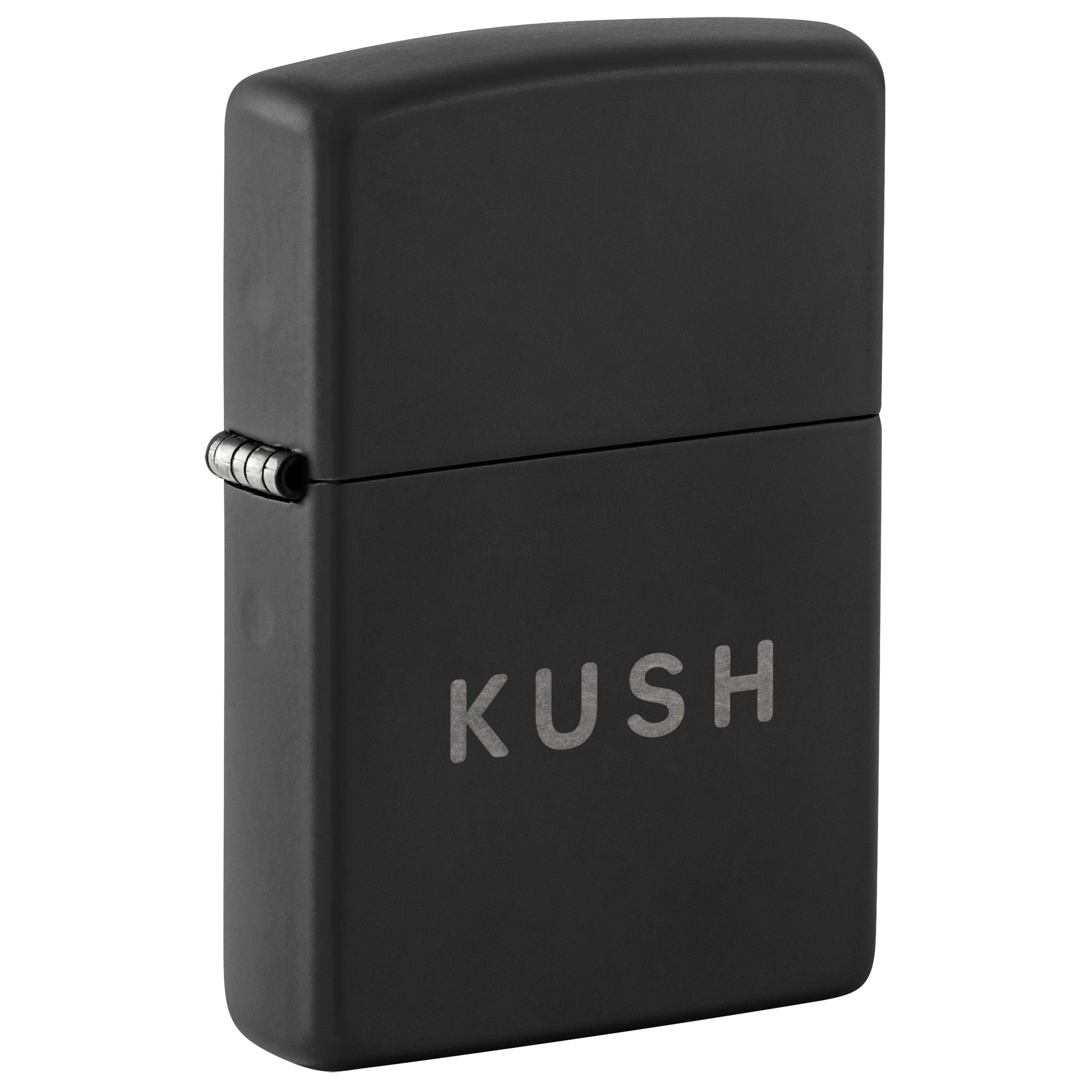 Zippo Lighter: Kush Design - Black Matte with Chrome 47215