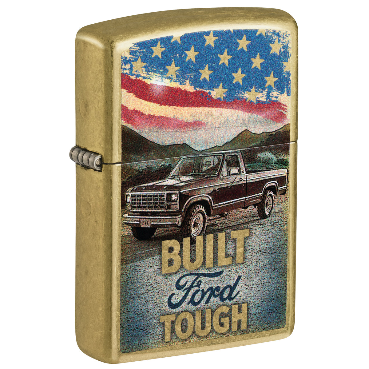 Zippo Lighter: Built Ford Tough Design - Street Brass 47398