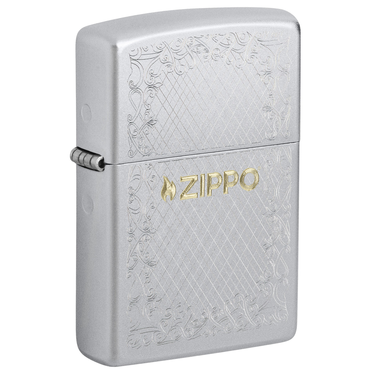 Zippo Lighter: Frame Zippo Design - Satin Chrome 47454