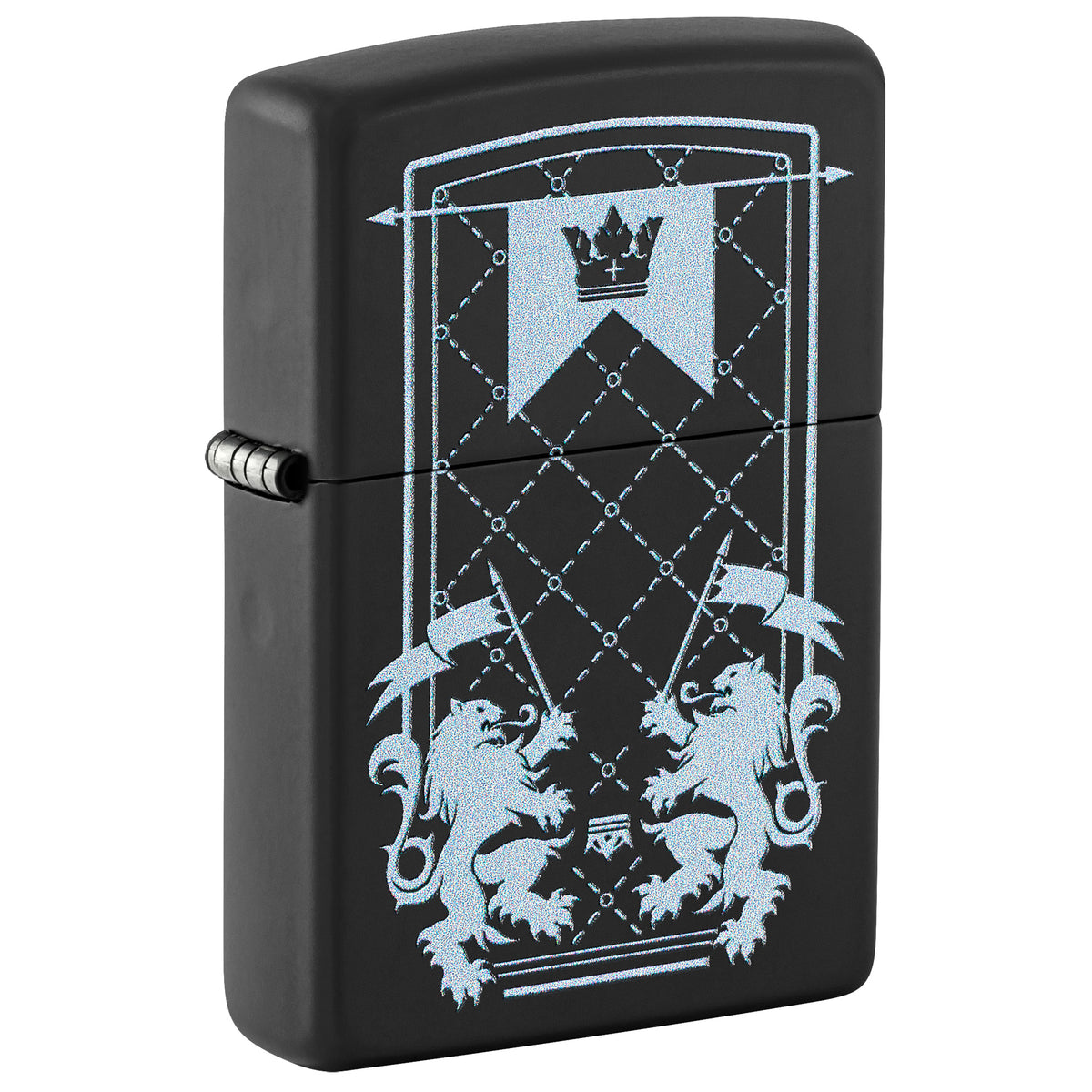 Zippo Lighter: Coat of Arms Design - Black Matte 47476