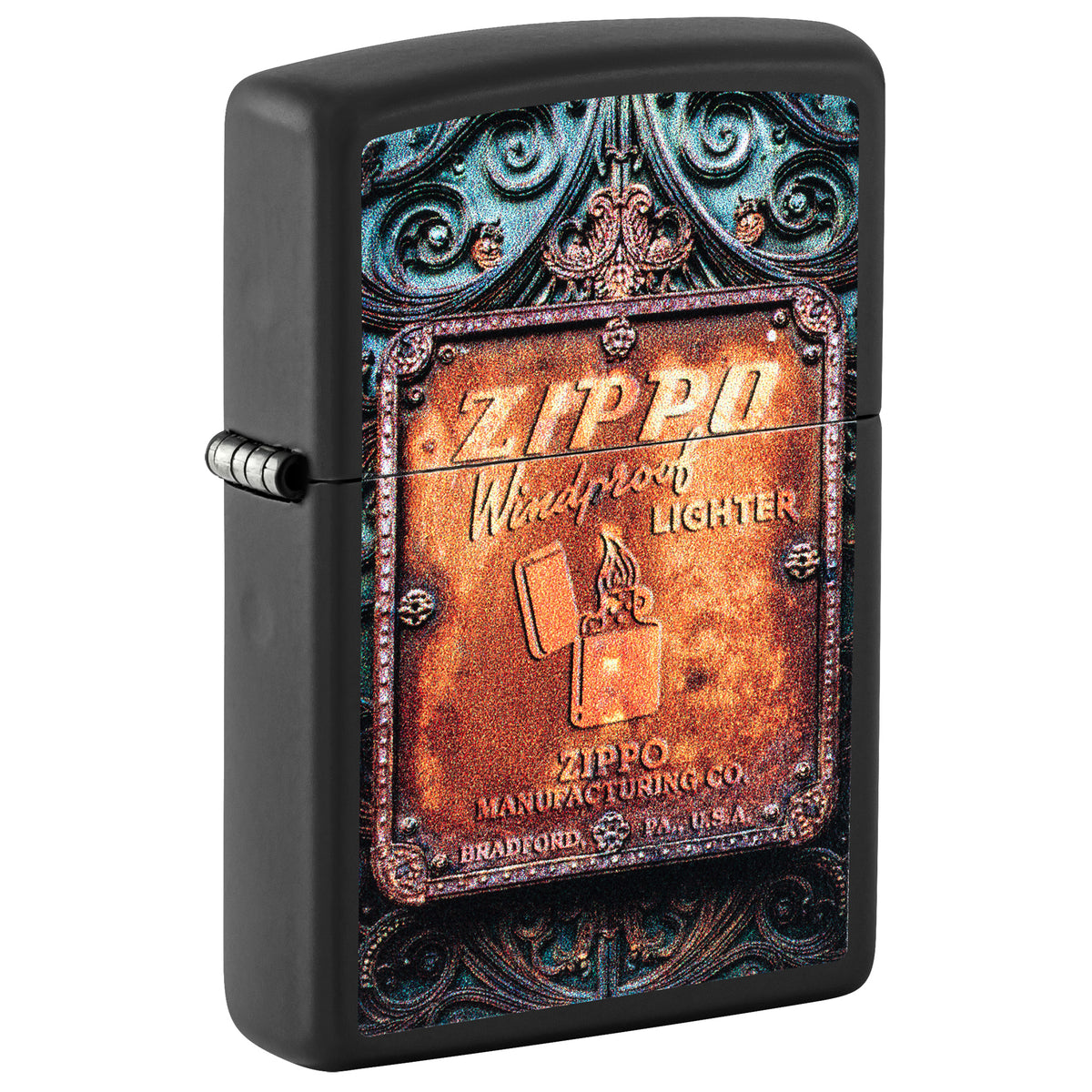 Zippo Lighter: Metallic Zippo Design - Black Matte 47489