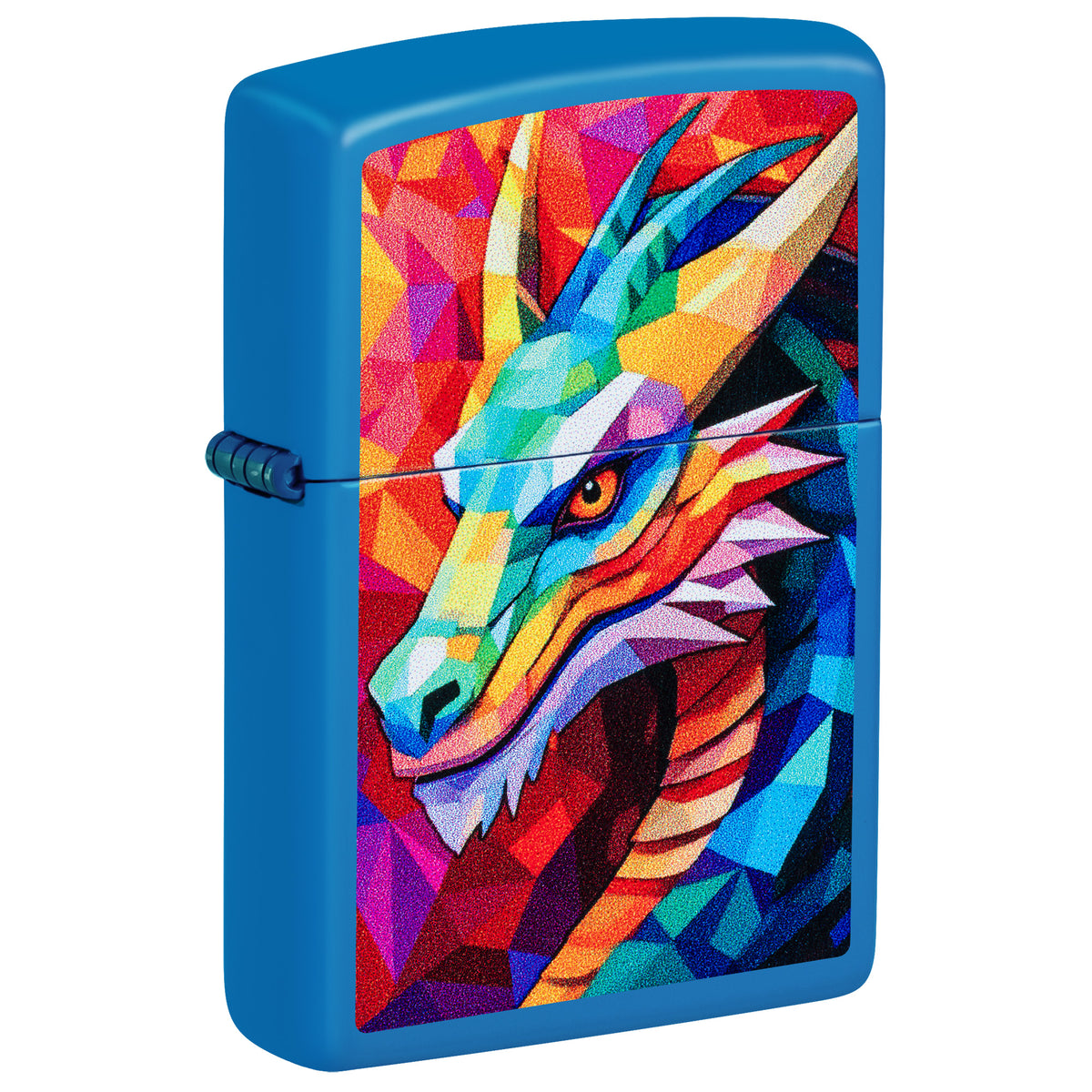 Zippo Lighter: Abstract Dragon Design - Sky Blue Matte 47517