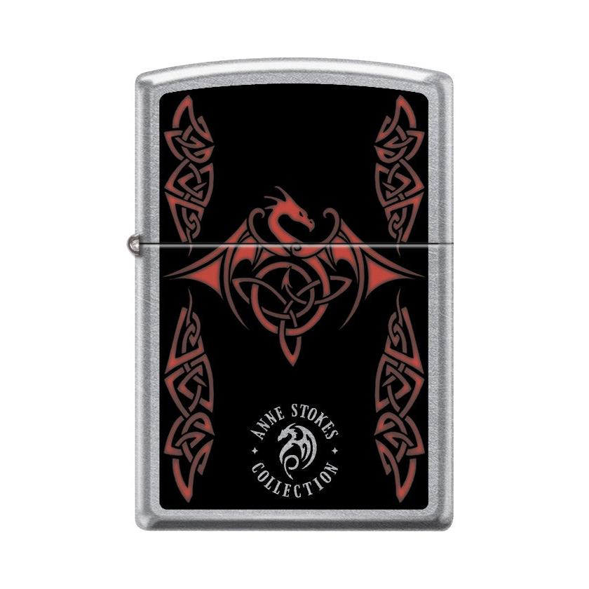 Zippo Lighter: Anne Stokes Dragon Insignia - Street Chrome 47574