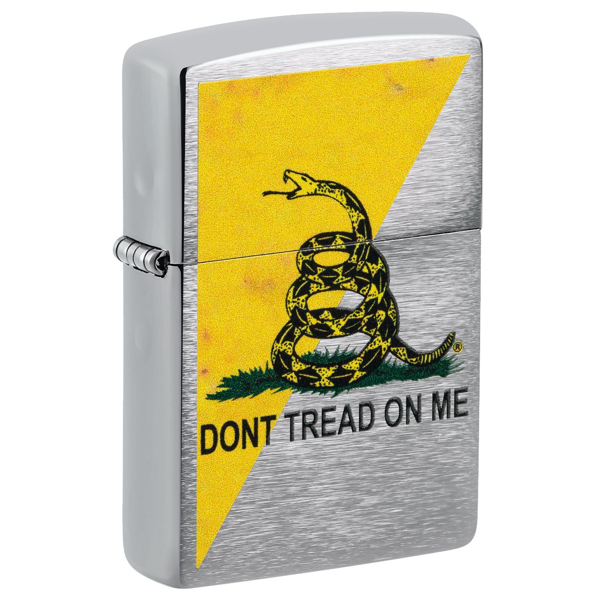Zippo Lighter: Dont Tread on Me, Gadsden Flag - Brushed Chrome 48118