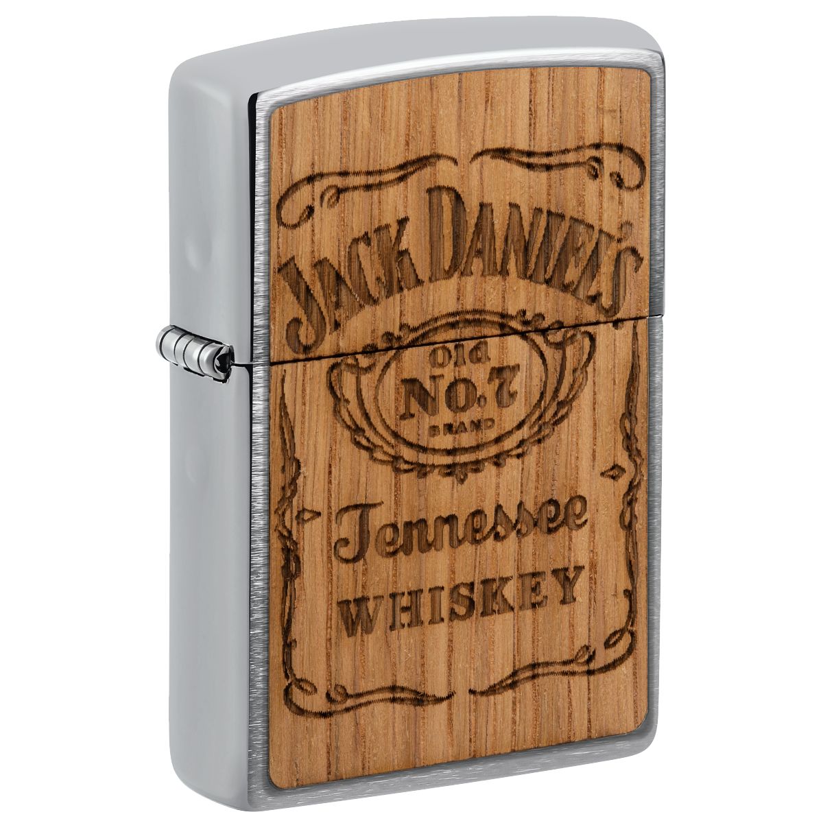 Zippo Lighter: Woodchuck Jack Daniel's - Brushed Chrome 48392