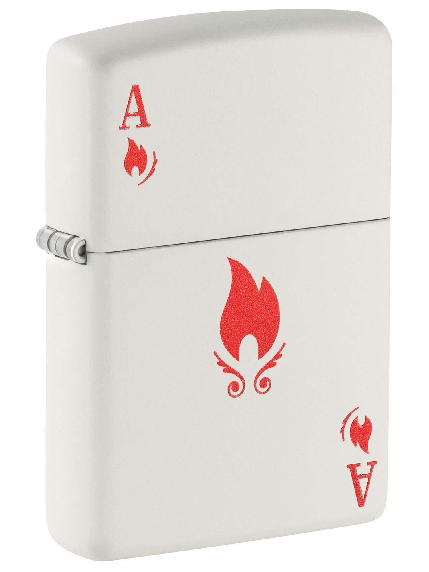 Zippo Lighter: Ace of Flames - White Matte 48467