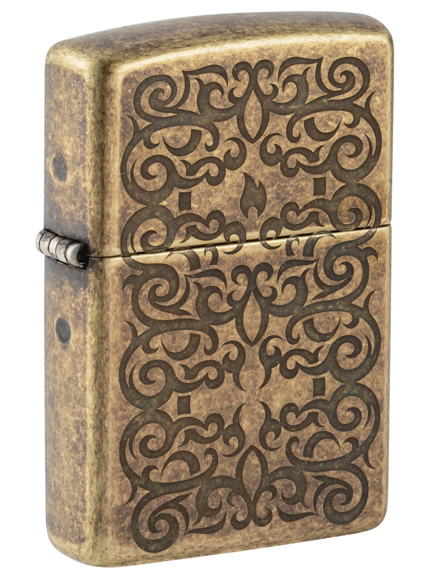 Zippo Lighter: Engraved Tattoo Design - Antique Brass 48484