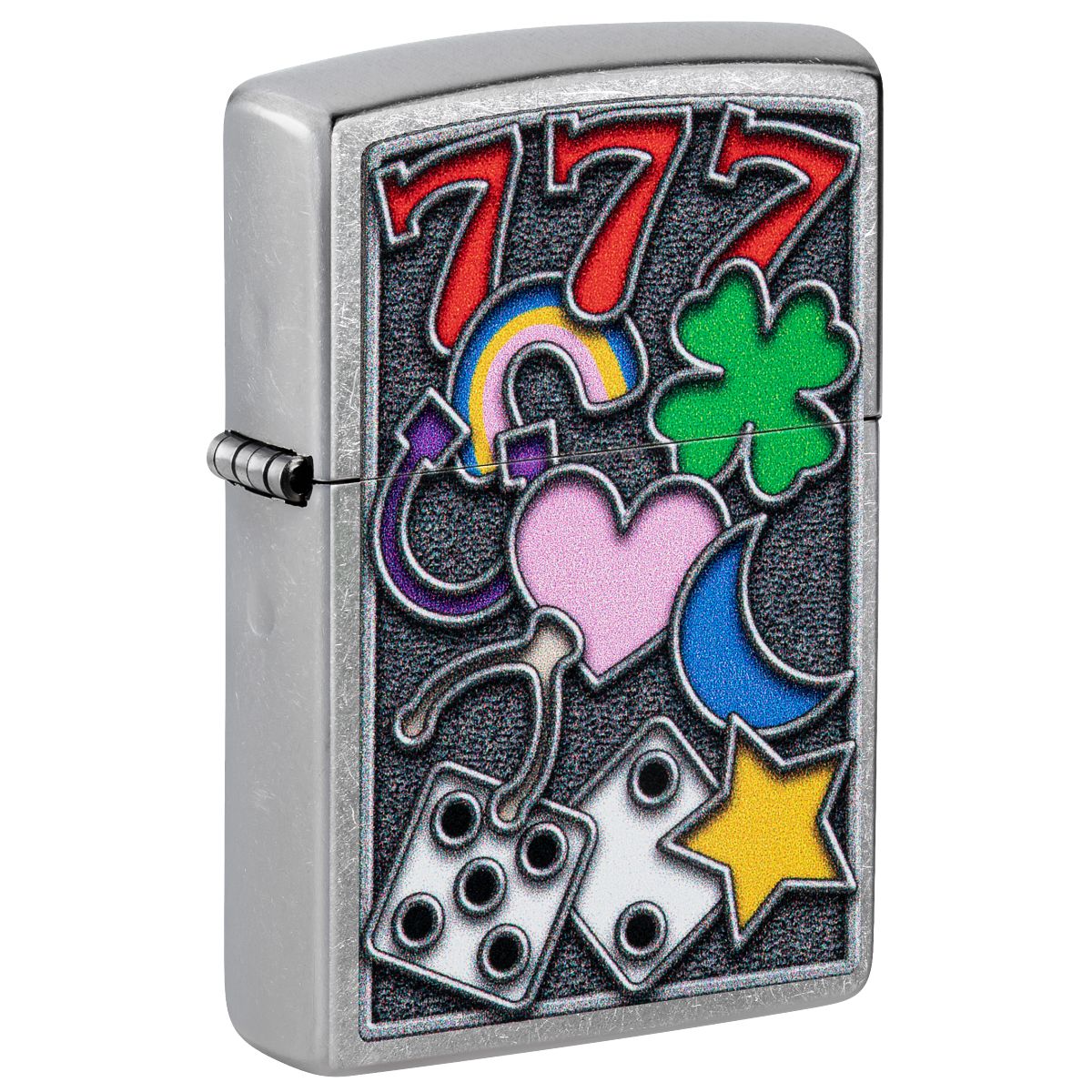 Zippo Lighter: Good Luck Symbols - Street Chrome 48682