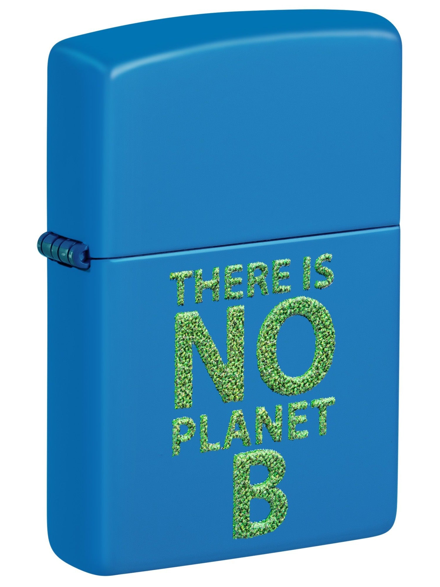 Zippo Lighter: No Planet B, Raised Print - Sky Blue Matte 48811