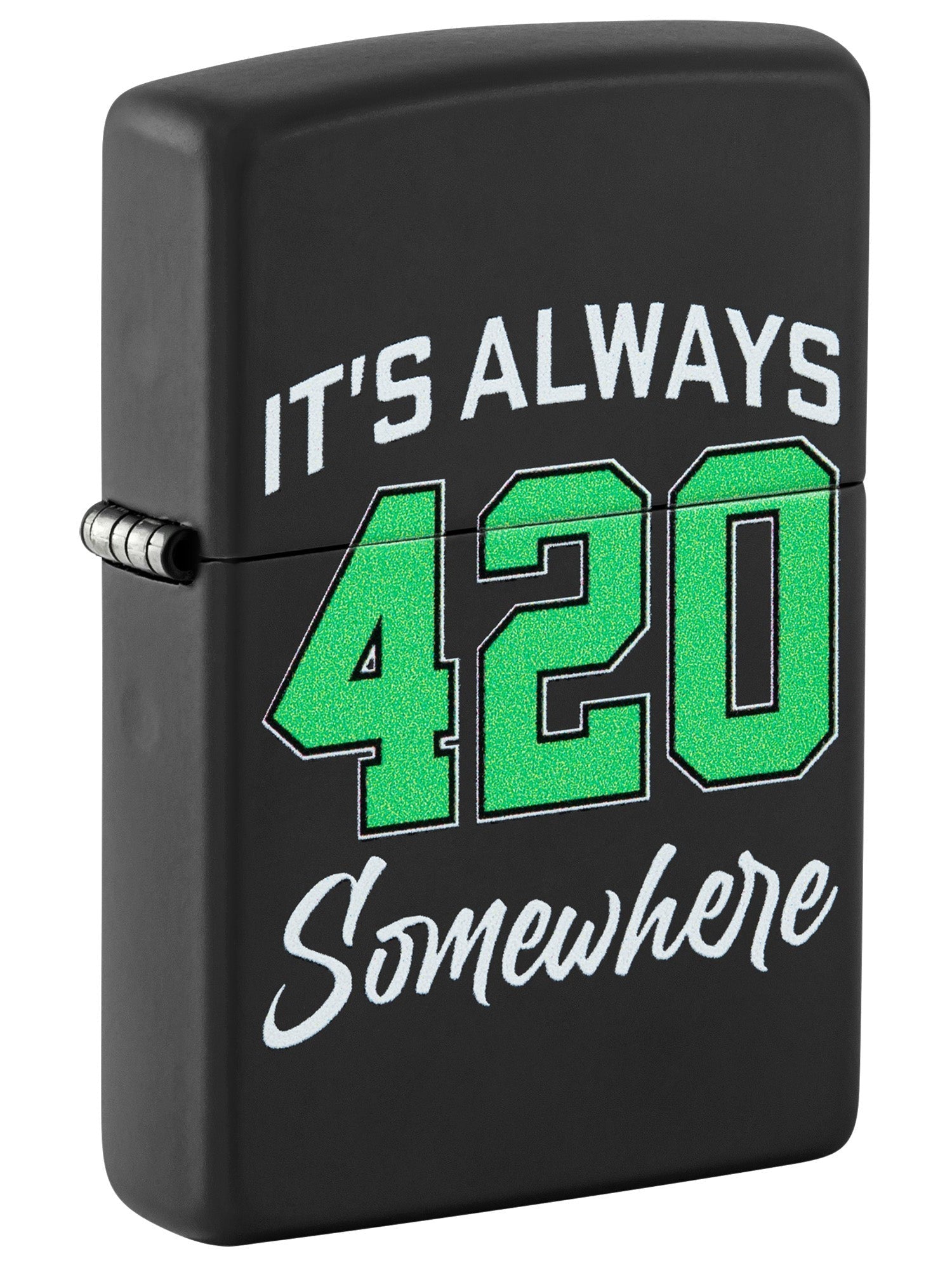 Zippo Lighter: It's Always 420 Somewhere - Black Matte 48881