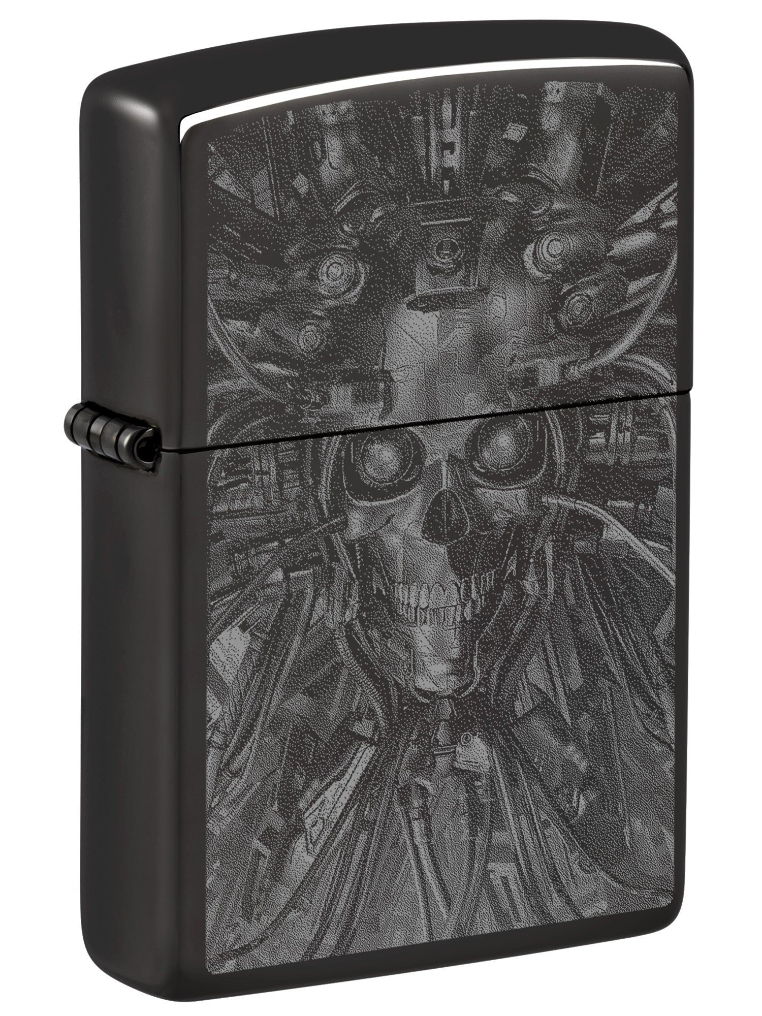 Zippo Lighter: Heavy Metal Skull, Photo Image - High Polish Black 48894