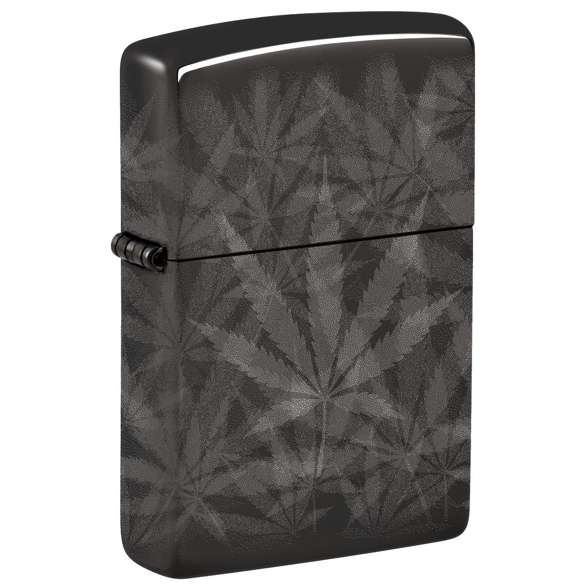 Zippo Lighter: Weed Leaved, Photo 360 - High Polish Black 48924