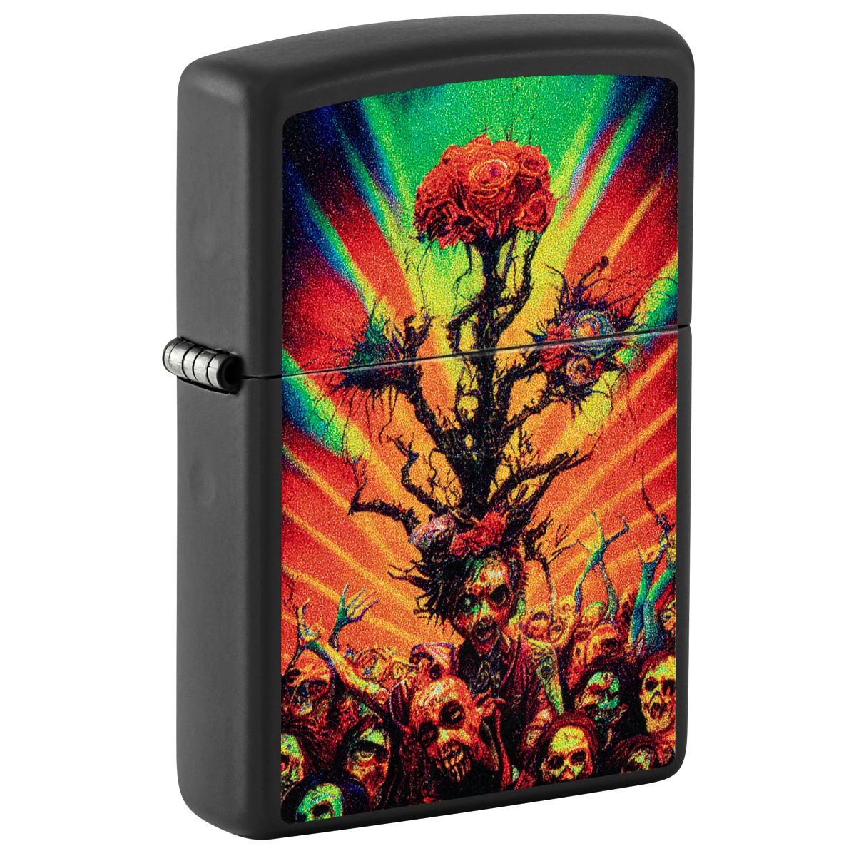 Zippo Lighter: Colorful Zombies Design - Black Matte 48956